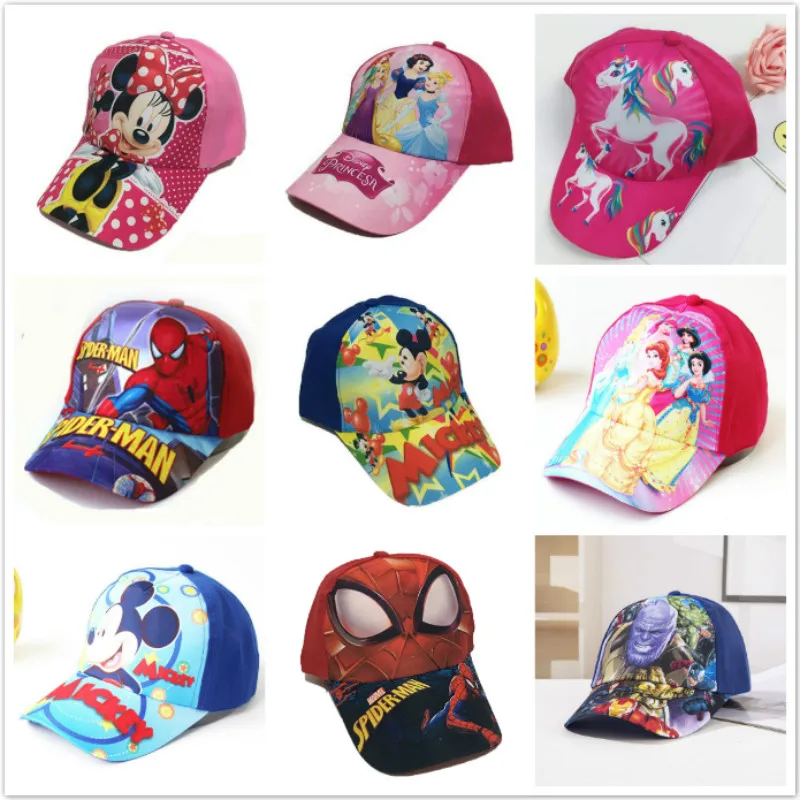 Hat Children Baseball-Caps Frozen-Print Mickey-Spiderman Kids Snapback Baby-Boy-Girl