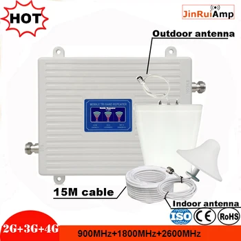

2G 3G 4G Triple Band Signal repeater GSM 900+DCSLTE 1800+FDD LTE 2600 Mobile Phone Signal booster Cellular Amplifier