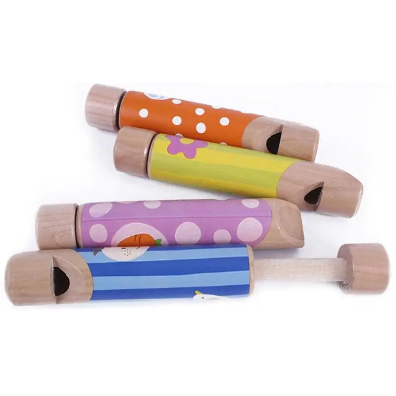 Двухтактная Дудка деревянные Обучающие, музыкальные детские игрушки дети случайный