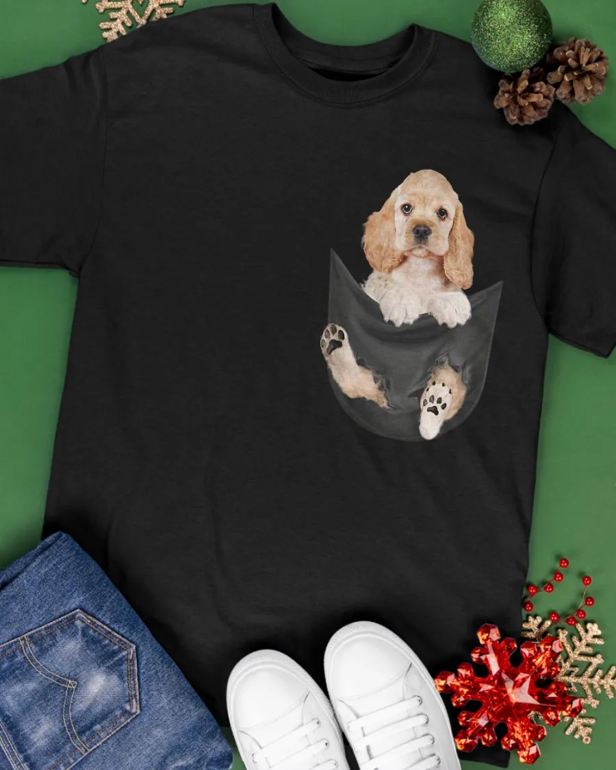 Camiseta engraçada inglesa, barata e spaniel, bolso,