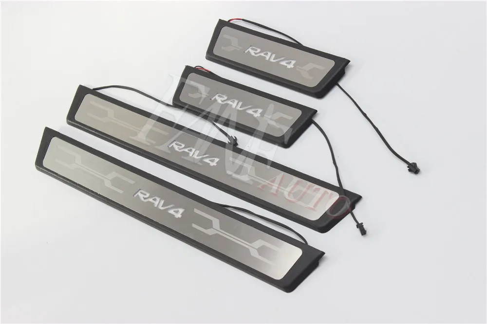 Нержавеющая сталь Led порога Накладка защита порогов защитная накладка для RAV4 XA30 XA40 XA50 - Цвет: XA50 LED
