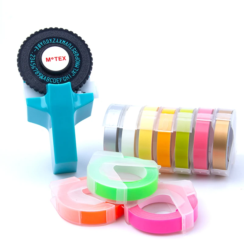 

UniPlus 10pcs Label Tapes for Dymo 3D Label Maker Motex E101 Label Printer Letter Typewriter Manual Machine Embossing Sticker