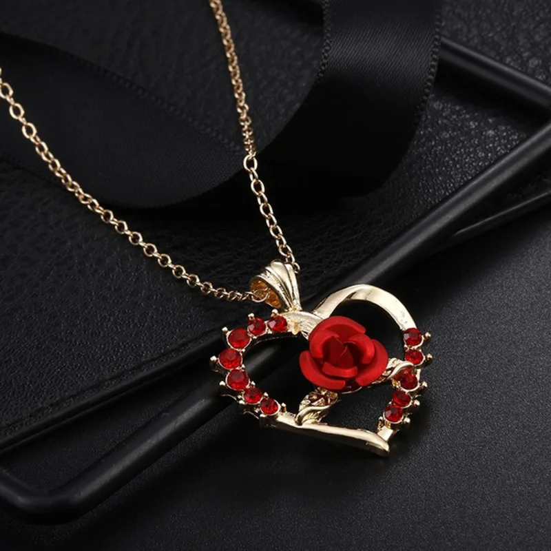 Фестивальные декорации подарок сердце Ожерелье Красивые Модные женские ювелирные изделия кулон алмаз