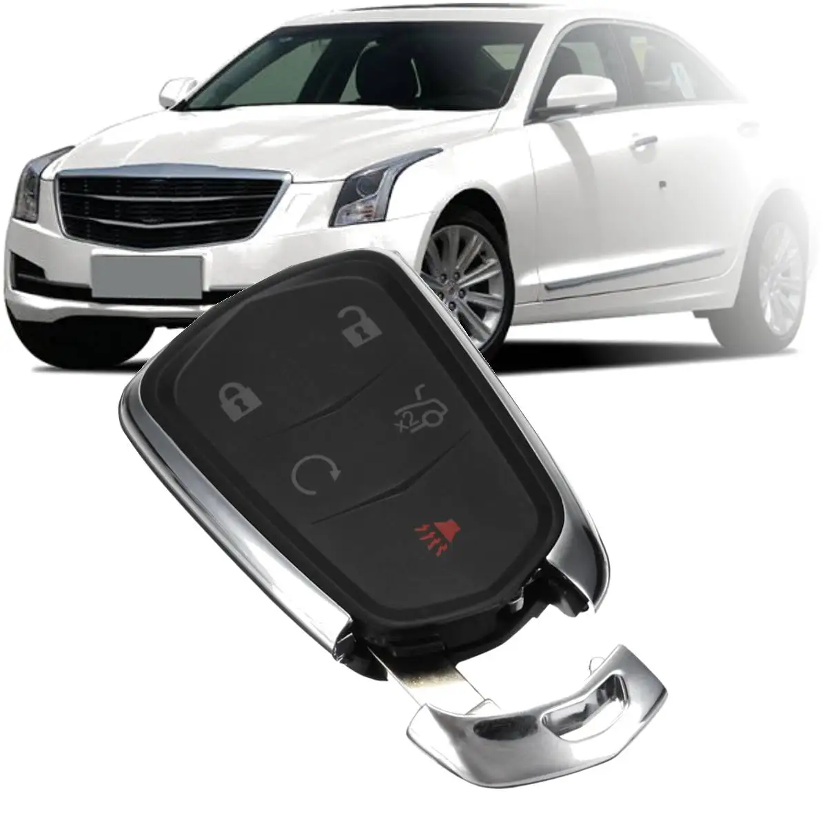 

5 Buttons Remote Key Case Fob Shell for Cadillac ATS CT6 CTS SRX XT5 XTS 2014 2015 2016 2017 Keyless Uncut Remote Car Key Shell
