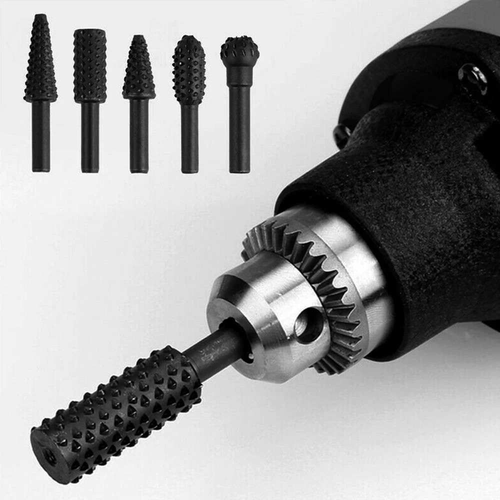 Rotary Rasp File Drill Bit Steel Round Shank Electric Grinding Head