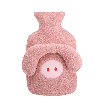 

Hot Water Bottle for Warming Belly Warmer Flushing Hot Water Bottle with Plush Coat Cute Pig Water Filling Bag