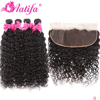 

Malaysian Water Wave Bundles With Frontal Transparent Lace Frontal With Bundles 100% Human Hair Weave Bundles With Closure