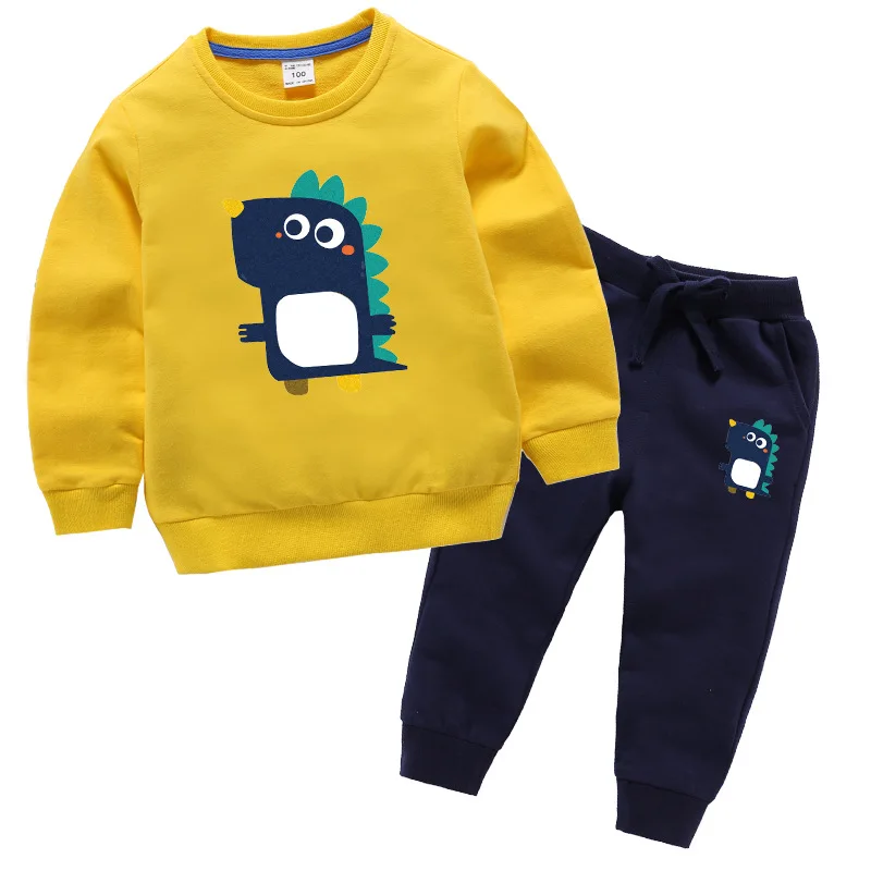 

2019 Autumn New Style Children's Suit Korean-style Cartoon Versatile Pullover Hoodie Suit Childrenswear