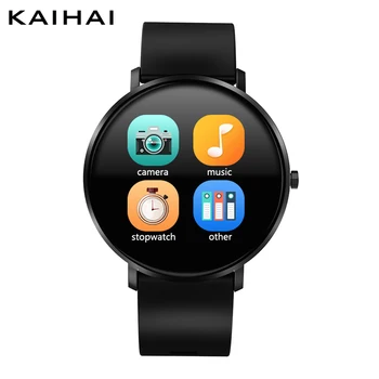 

KAIHAI Smart Watch Tempered glass Heart rate monitor Smartwatch Music stopwatch Touch Screen for Android Phone IP67 Waterproof