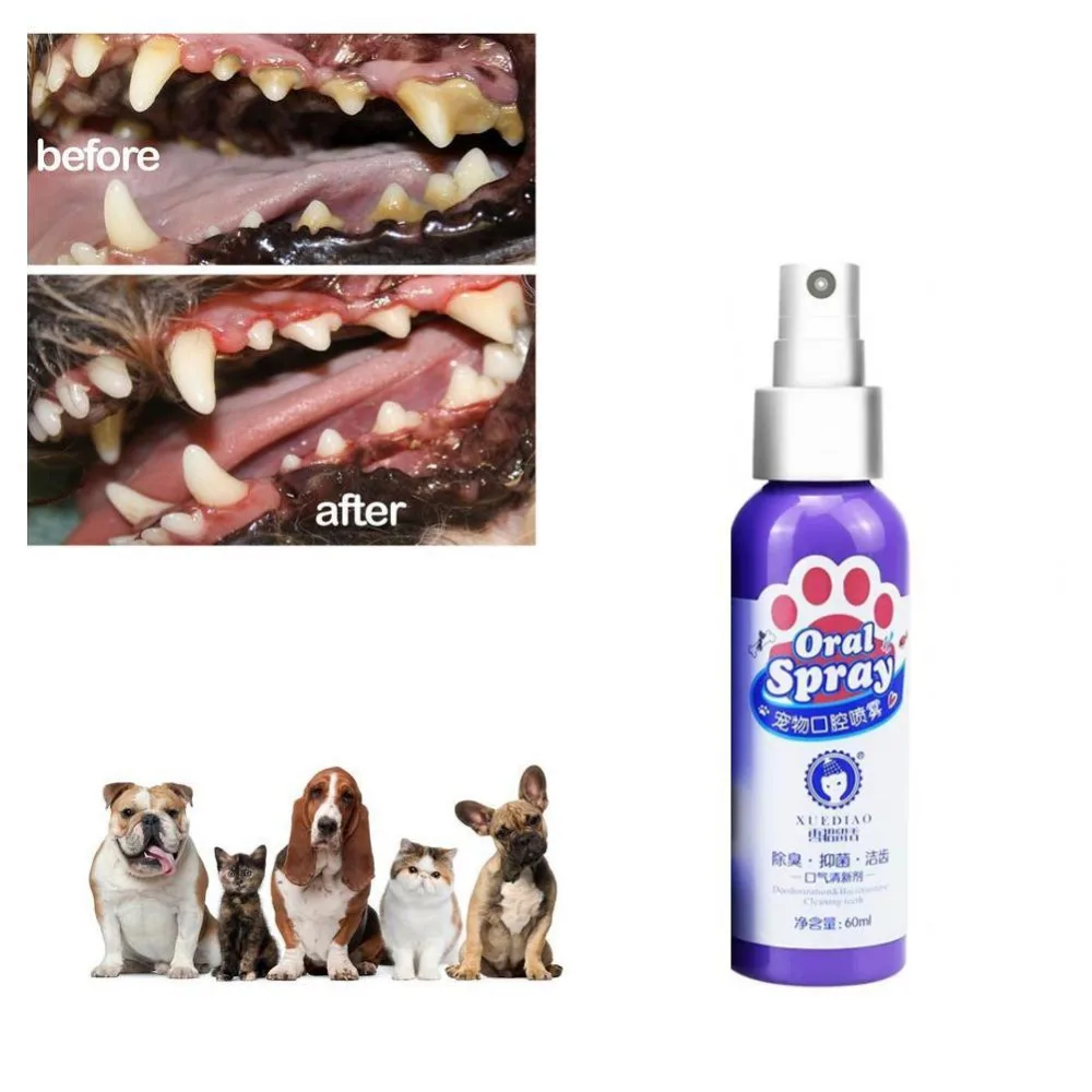 1pc Pet Breath Freshener Spray Dog Teeth Cleaner Fresh Breath Mouthwash Non-toxic