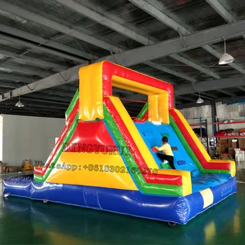 Online Inflatable Slide With Pool Kids Outdoor Inflatable Water Slide 6m PVC Material Slide With Air Blower