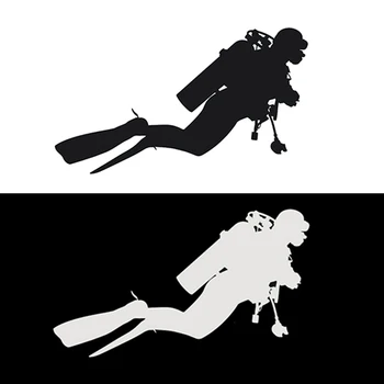 

18.3*10.5cm Car Styling Fashion Diving Vinyl Car Stickers Personality Accessories Black White Auto Sticker Decor