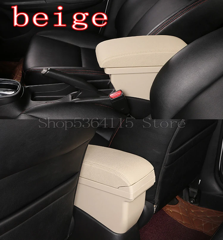 beige Подходит для Honda Fit Jazz 2008-2013 центральный консольный ящик для хранения Подлокотники могут быть вращающейся держатель Ashtray2009 2010 2011 2012 - Название цвета: beige