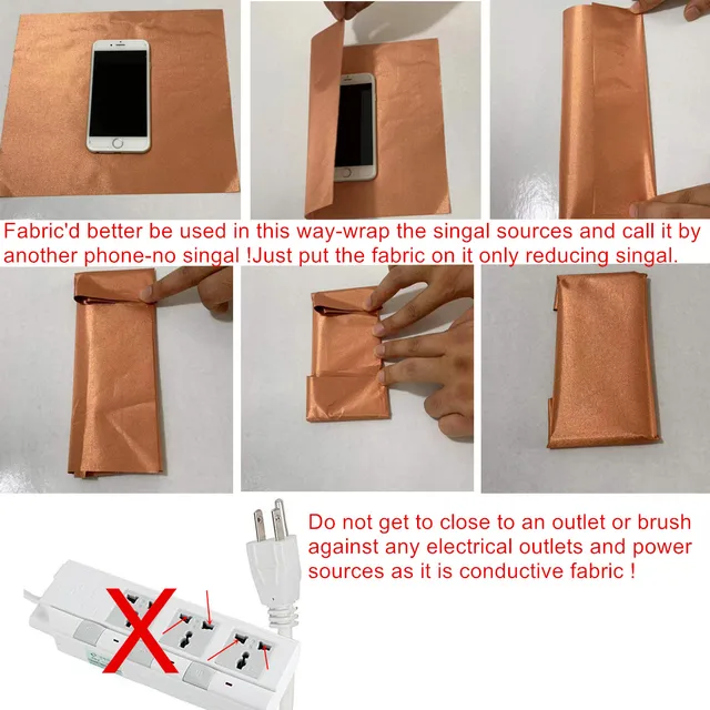 Vezetőképes Rézszövet Pajzs Rfid/Rf Emf Védelem Tiszta Ezüst Szálas Ruhás Blokk Jelek Mobiltelefon-Sugárzásgátló Háló - Image 5