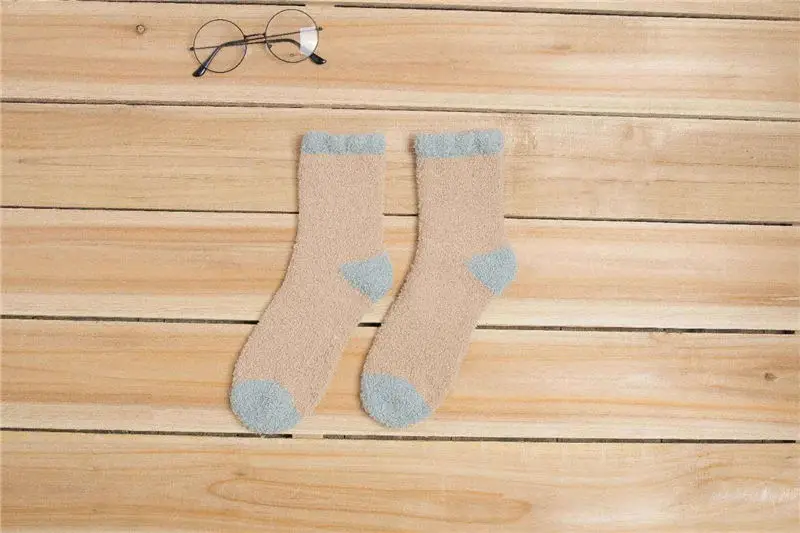Однотонные мягкие женские пушистые носки коралловые бархатные зимние теплые домашние носки-тапочки для девочек махровые пушистые носки цветные носки в стиле пэчворк