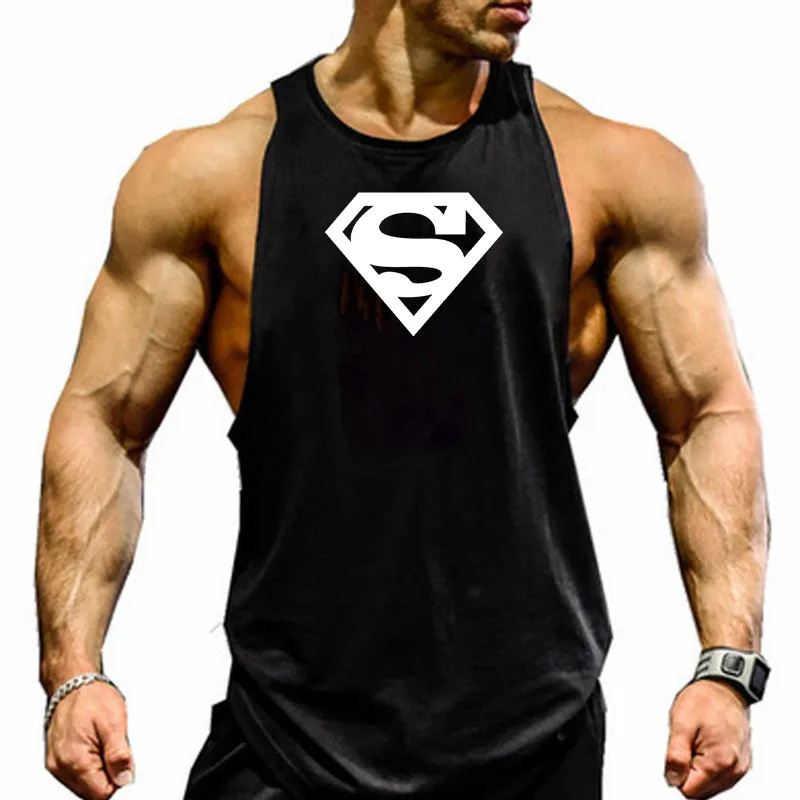 Reducido Camiseta sin mangas de marca para hombre, chaleco informal para entrenamiento de Fitness, correr, gimnasio, musculación, moda de entrenamiento 1gNWbEyO0Yo