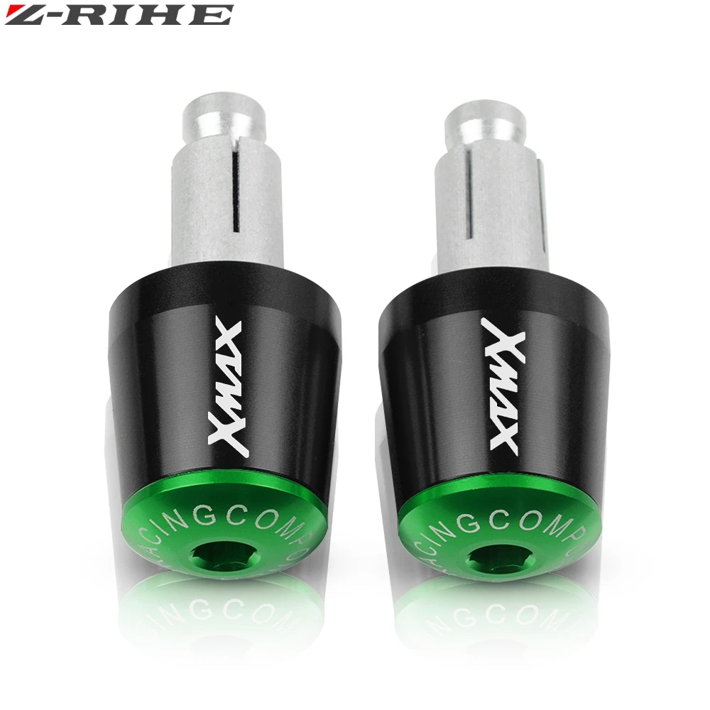 Black Green Аксессуары для мотоциклов XMAX 7/" 22 мм рукоятки «Грипсы» Торцевая Крышка для Yamaha xmax 125 250 300 400 X MAX - Цвет: Black Green