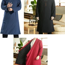 Высокое качество хлопок и лен зима теплый даосский кунг-фу халат Униформа ушу боевые искусства tai chi платье одежда пальто Wing Chun костюмы