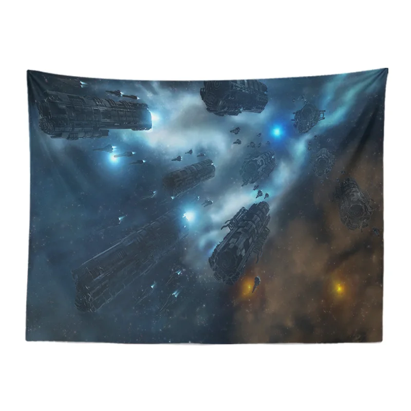 15 Customized Tapestry Planets Halo Meteor Explosion Wall-Mounted Living Room Decoration 130*150Cm Polyester Non-Slip Picnic Mat - Color: 15