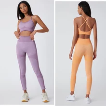 

Women's Yoga Set Tracksuit Female Clothing Fitness Suit Seamless Yoga Leggings Sportswear Gym Clothing Workout Tight Sport Suits