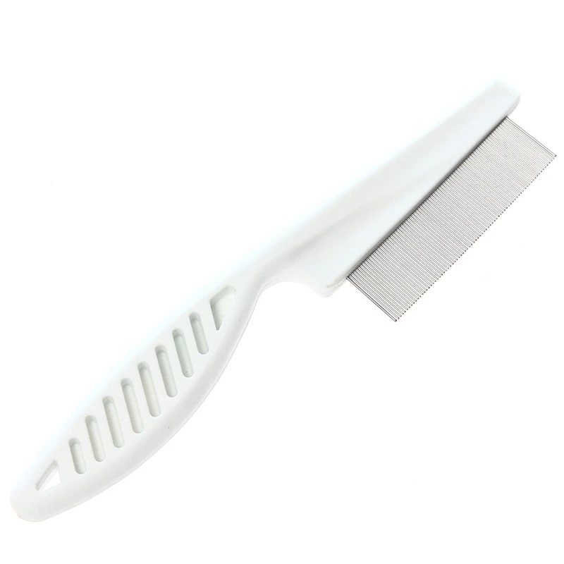 1pcs Pet Hair Grooming Comb Flea Shedding Brush Puppy Handhold Stainless Cat Dog Bath Cleaning Supplies
