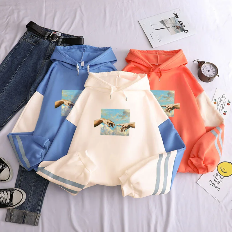 

Oversized Hoodies Women Sweatshirts Clothes Long Sleeve for 2020 Autumn Fall Winter Harajuku Kpop Aesthetic No Bts Kawaii Anime