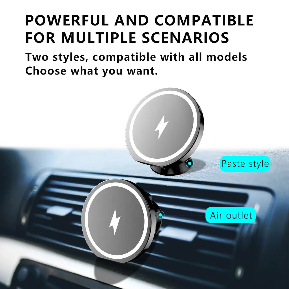mobile phone holder Car Phone Holder Magnetic 15W Fast Wireless Charger Rotatable Air Vent Mount Mobile Phone Holder For Magsafe iPhone 12 Mi Huawei magnetic phone holder for car
