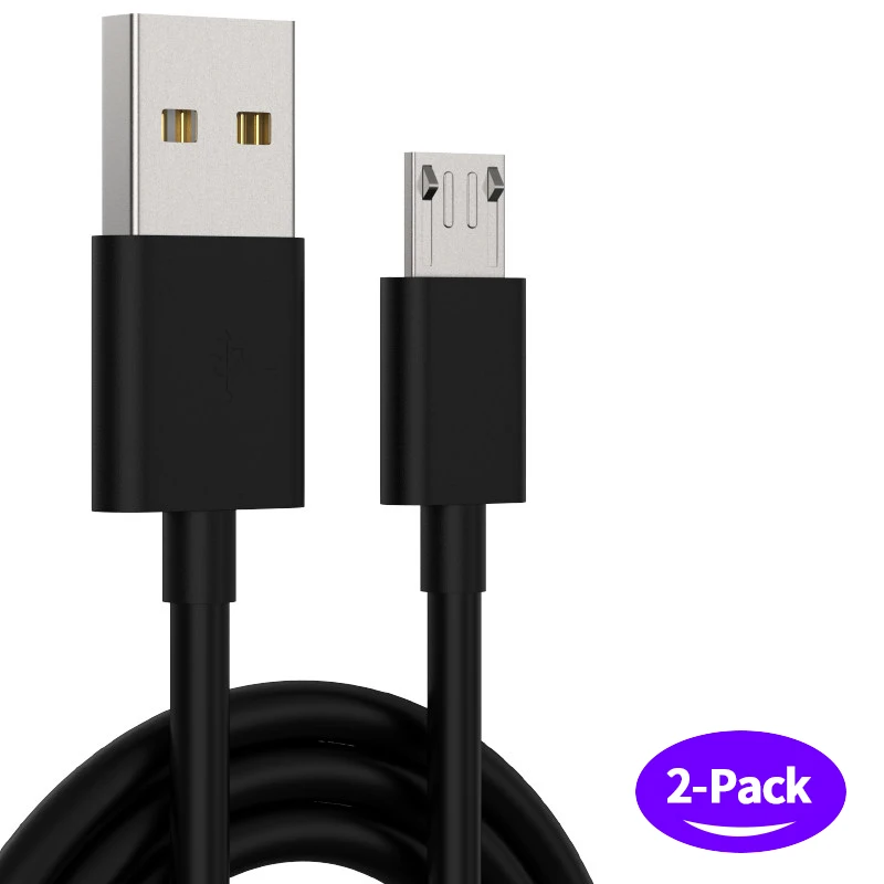 Для оригинального Xiao mi cro USB кабель 2A Быстрая зарядка для телефона Red mi Note 6 5 4x3 2 5A S2 3S mi 1S 2S 3 4S m2 Android - Color: Two Cables Black
