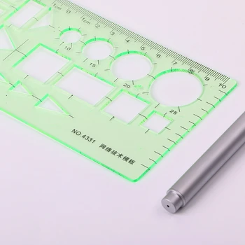 

Pro Plastic Circles Square Round Geometric Template Ruler Stencil Measuring Tool DXAB