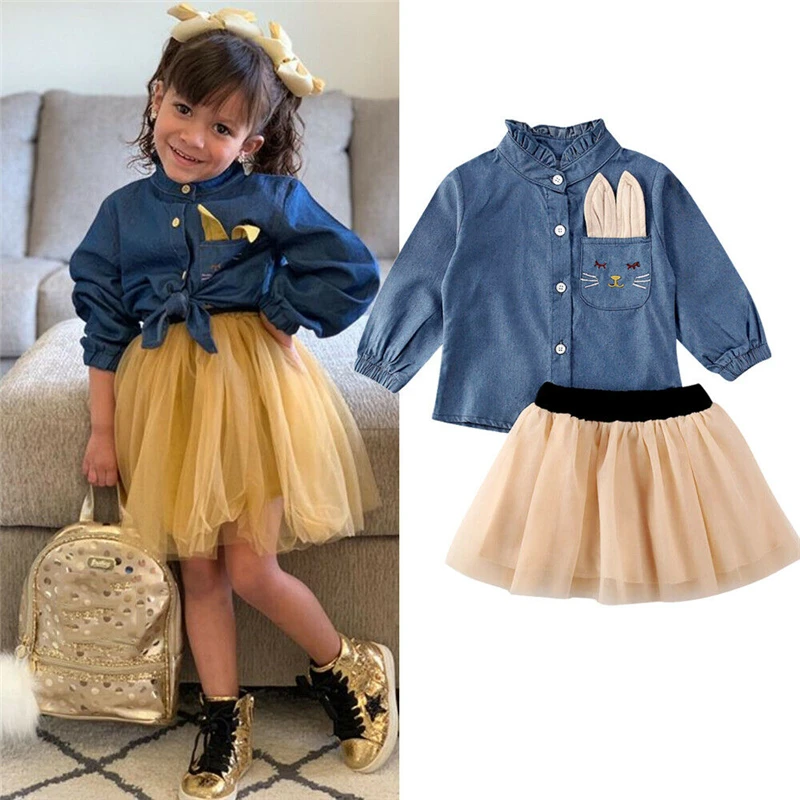 denim shirt with tutu