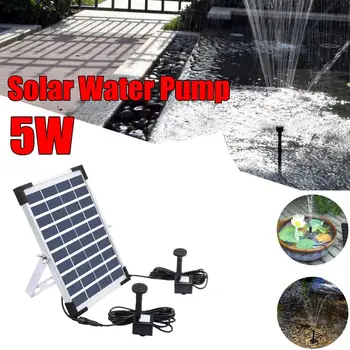 

MeterMall 10V 5W Solar Powered Fountain with Double Water Pump for Pond Garden Decor Pool Aquarium