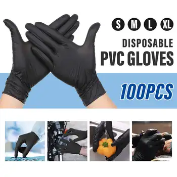 

100 PCS Nitrile Gloves Disposable Gloves Powder Free Latex Free Disposable Exam CE Gloves Black Household Kitchen Cleaning Tools