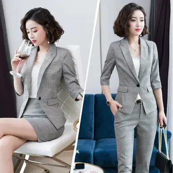 

Thin section] suit female autumn fashion 2019 new Korean version of the thin professional trouser suit