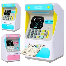 Alcancía automática con reconocimiento facial para regalo de cumpleaños, caja de efectivo con emulación de contraseña, rollo de dinero seguro