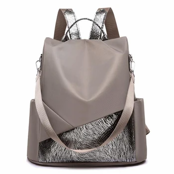 

New Fashion Casual Oxford Cloth Women Anti-Theft Backpack Ladies Sequins Female Larger Capacity School Shoulder Bag