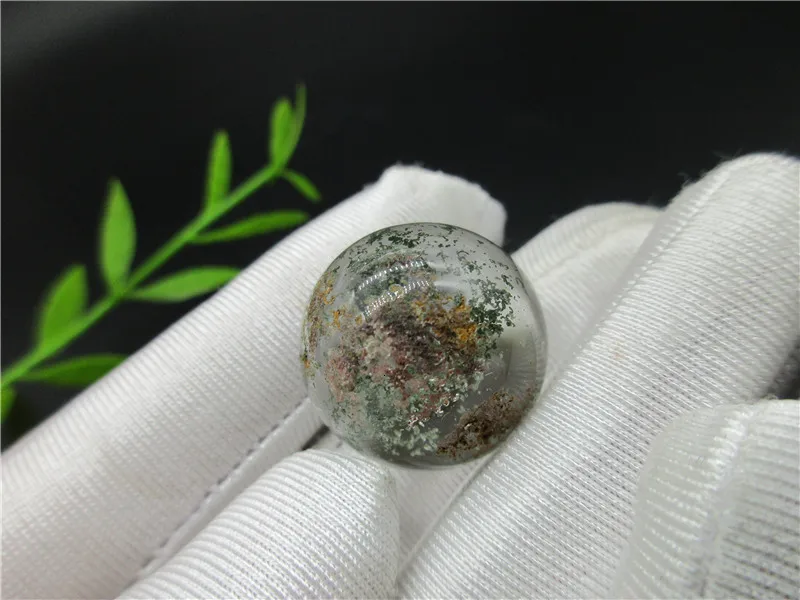Натуральный зеленый Ghost Phantom Quartz хрустальный шар кулон ИСЦЕЛЕНИЕ резьба ремесла для коллекции