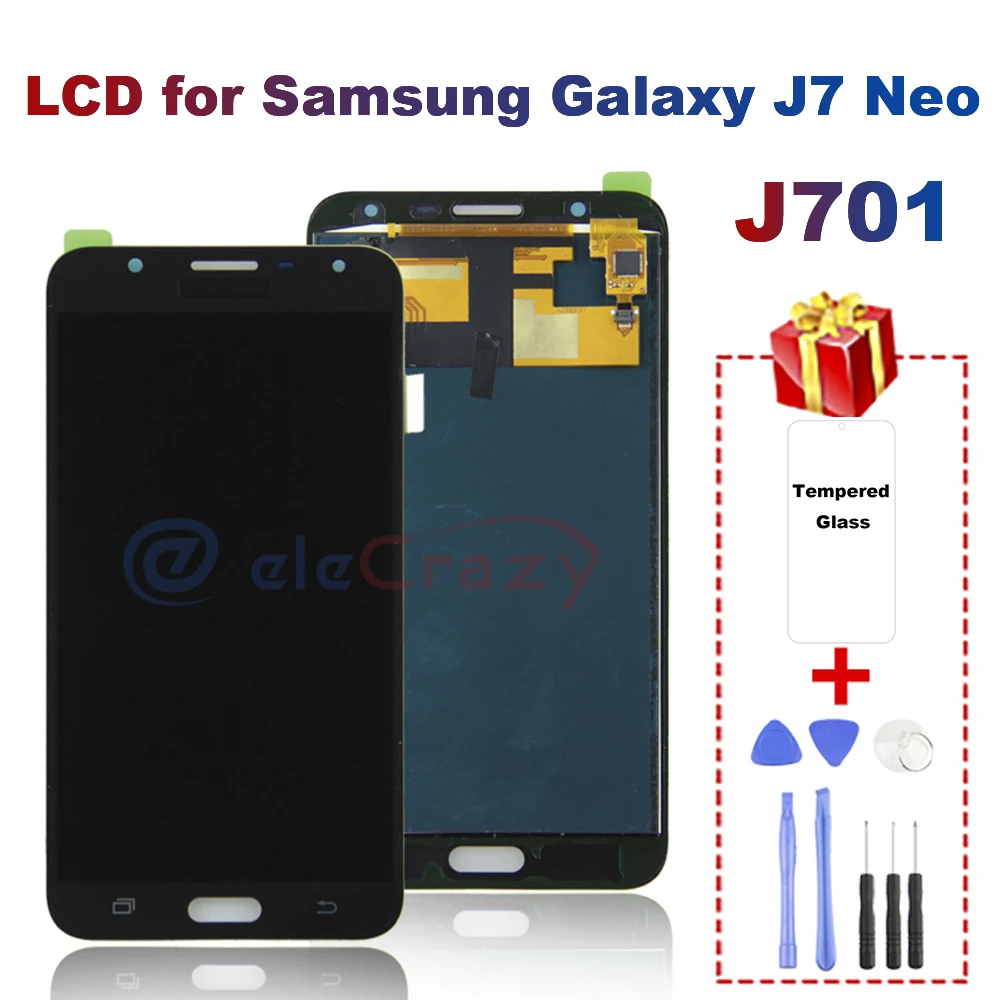 ЖК-дисплей TFT AAA для SAMSUNG Galaxy J7 Neo дисплей J701 J701F J701M J701MT сенсорный экран дигитайзер в