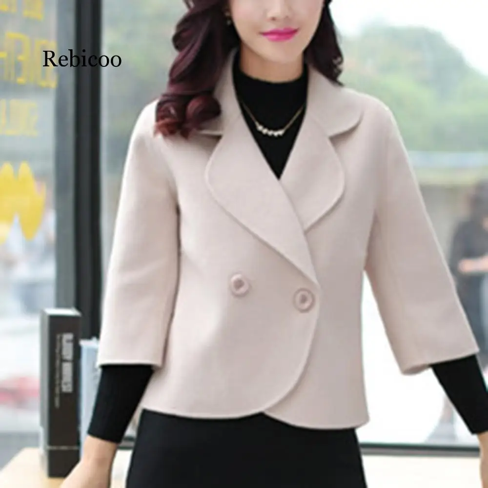 Koop 2019 Vrouwen Winter Revers Elegante Jas Casual Korte Jasje