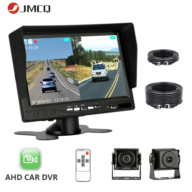 JMCQ 7 дюймов HD 1280*720 AHD автомобильный монитор с 2 каналами передним задним ходом