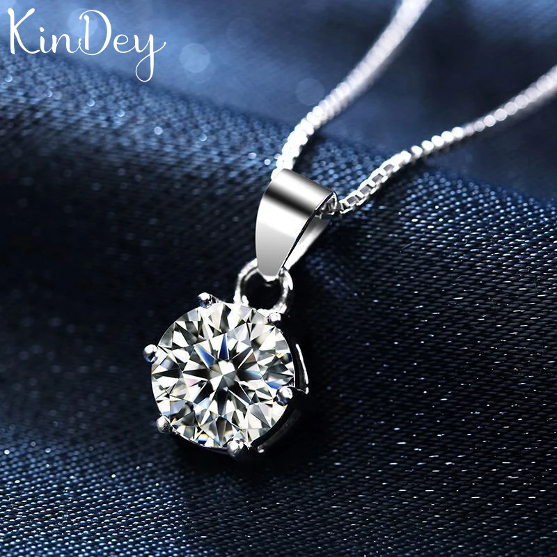 Kindey 925 пробы Серебряное ожерелье шесть коготь AAA CZ мозаичный Циркон колье ожерелье для женщин колье