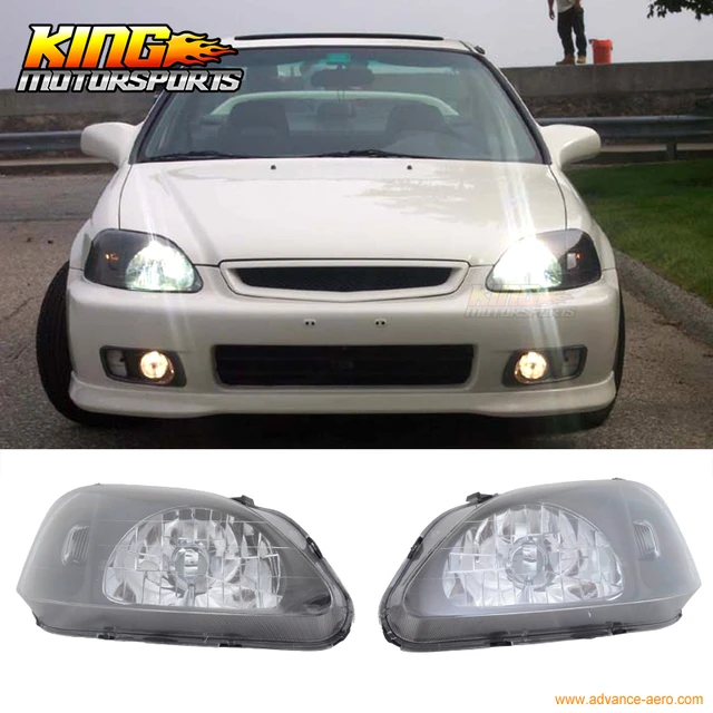 USヘッドライト 99-00ホンダシビックEKブラックヘッドライトアセンブリ