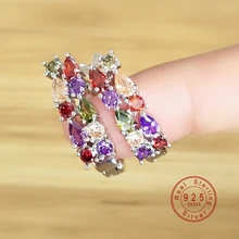 Роскошные 925 пробы серебряные серьги-гвоздики, яркие циркониевые серьги-гвоздики, 3 цвета, женские дешевые серьги