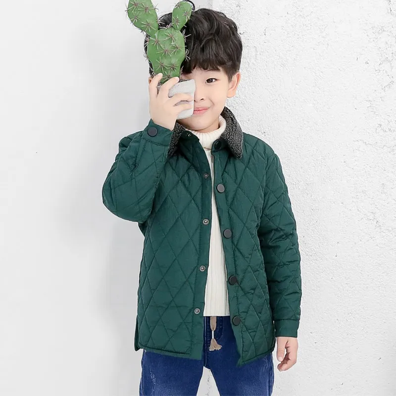 Children's Cotton Padded Clothes Jacket Kids Quilted Cotton Outerwear Boys Embroideried Thick Outer Jacket Machine Washable B168