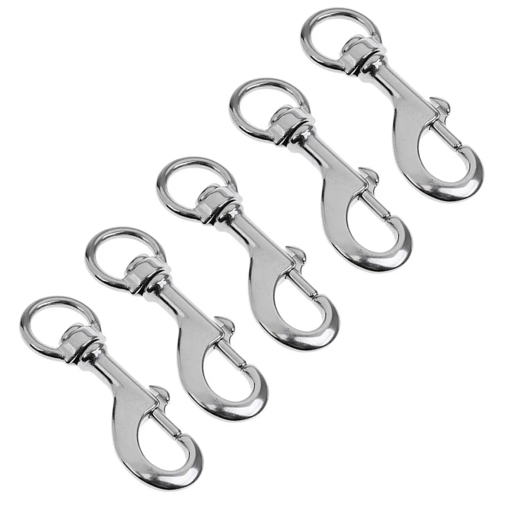 Set 5 Swivel Snap Hooks, Pet Leash Clip, Scuba Diving BCD Gear Holder Clip Accessories