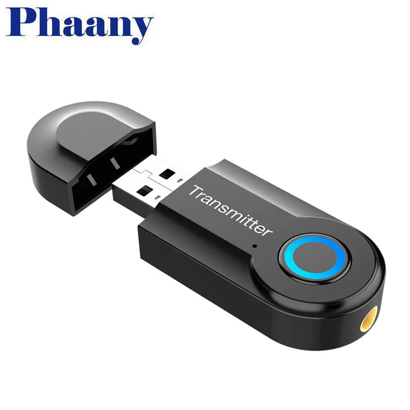 

Phaany Bluetooth 5.0 Stereo Audio Wireless Transmitter USB Receiver Adapter 3.5mm AUX Audio Music Player for TV PC
