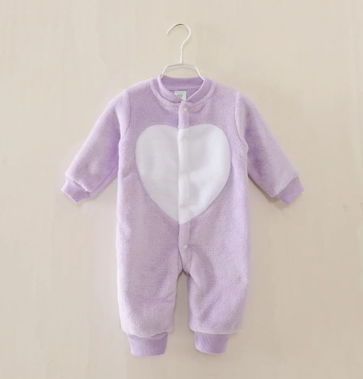 Baby velvet spring autumn one-piece suit baby boy girl pajamas newborn warm winter infant rompers - Цвет: 06