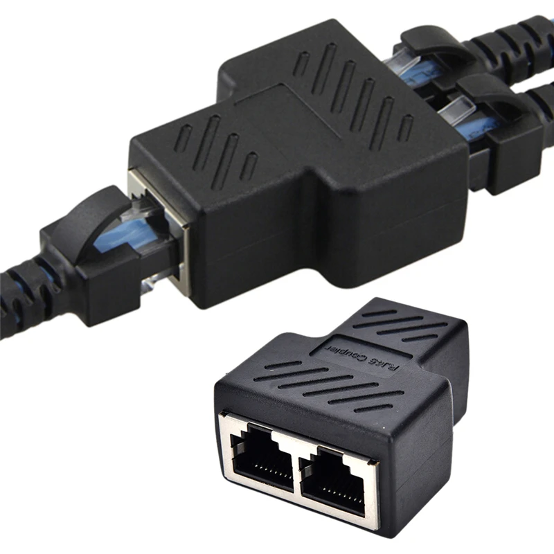 

1 to 2 LAN ethernet Network Cable RJ45 Splitter Plug Adapter Connector Splitter Connector Small and light weight
