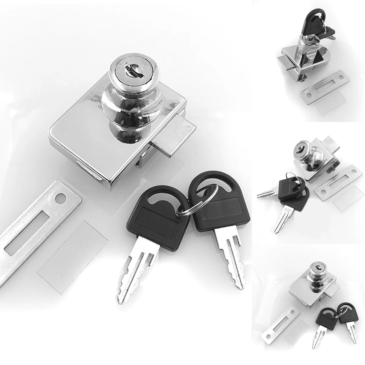 Zinc Pleated Glass Display Showcase Lock for Glass Door No