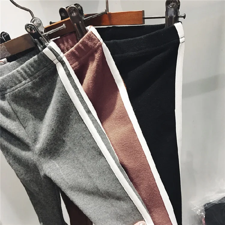 

2019 Autumn Korean-style Childrenswear New Style Men And Women Children Versatile Elasticity Side Stripes Leverage Leggings