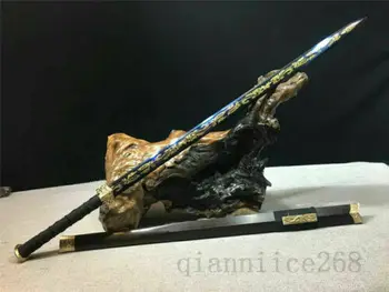 

BLACK SAYA 1095 CARBON STEEL BLUE HAS DRAGON SHARP CHINESE HAN SWORD